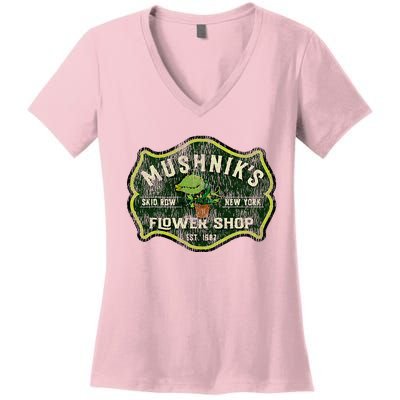 Mushniks Seymour Worn Little Women's V-Neck T-Shirt