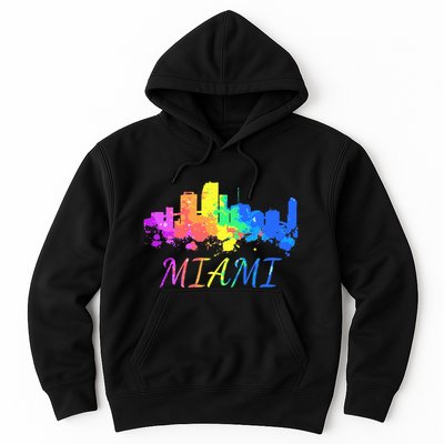 Miami Skyline Watercolor Souvenir Gift Miami Florida Hoodie