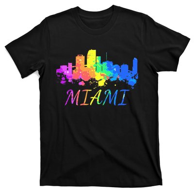 Miami Skyline Watercolor Souvenir Gift Miami Florida T-Shirt