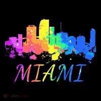 Miami Skyline Watercolor Souvenir Gift Miami Florida T-Shirt