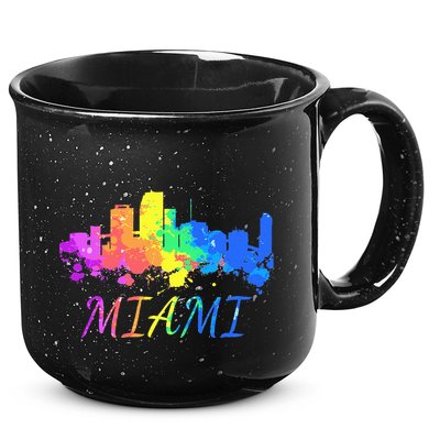 Miami Skyline Watercolor Souvenir Gift Miami Florida 15oz Campfire Ceramic Mug