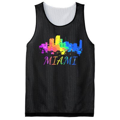 Miami Skyline Watercolor Souvenir Gift Miami Florida Mesh Reversible Basketball Jersey Tank