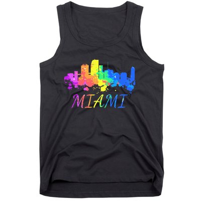 Miami Skyline Watercolor Souvenir Gift Miami Florida Tank Top