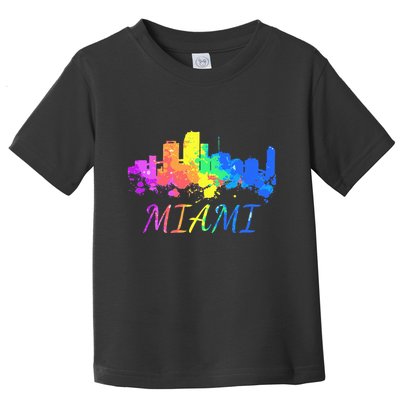 Miami Skyline Watercolor Souvenir Gift Miami Florida Toddler T-Shirt