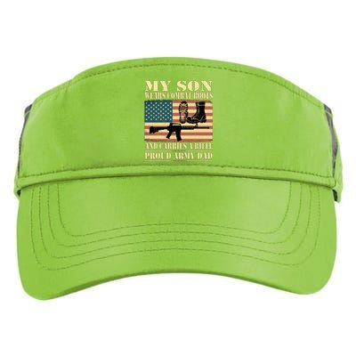 My Son Wears Combat Boots Gift Proud Army Dad Military Father Cool Gift Adult Drive Performance Visor