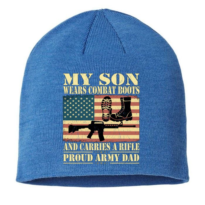 My Son Wears Combat Boots Gift Proud Army Dad Military Father Cool Gift Sustainable Beanie