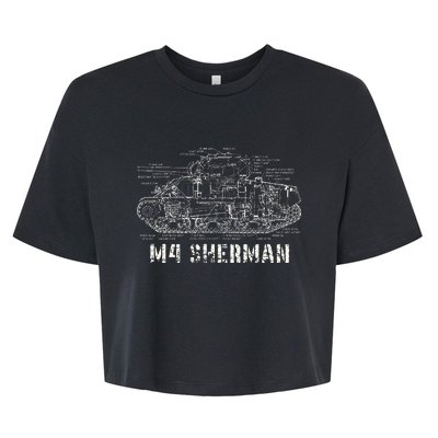 M4 Sherman Wwii Army Tank Military Bella+Canvas Jersey Crop Tee