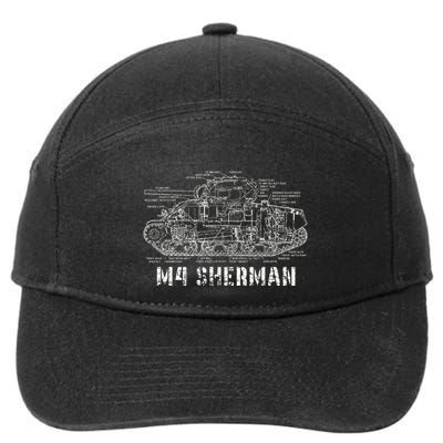 M4 Sherman Wwii Army Tank Military 7-Panel Snapback Hat