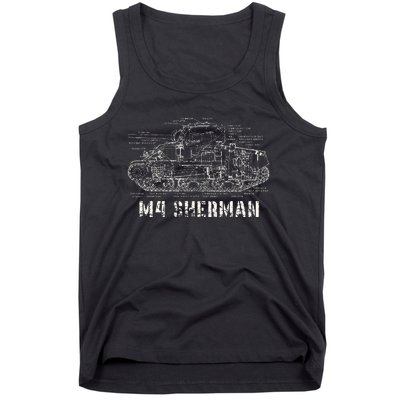 M4 Sherman Wwii Army Tank Military Tank Top