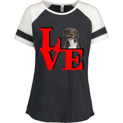 My Spanish Water Spaniel Love Park Gift Enza Ladies Jersey Colorblock Tee