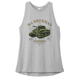 M4 Sherman Ww2 Tank Ladies PosiCharge Tri-Blend Wicking Tank