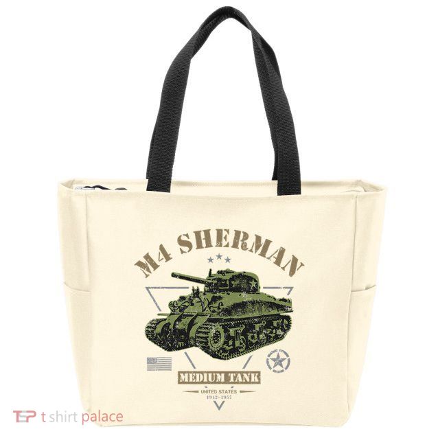M4 Sherman Ww2 Tank Zip Tote Bag
