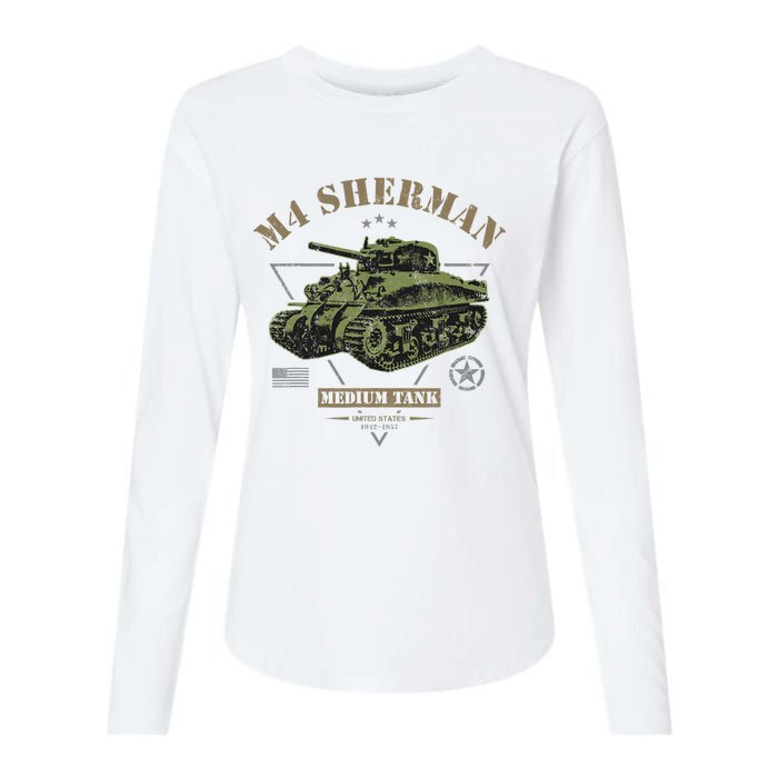 M4 Sherman Ww2 Tank Womens Cotton Relaxed Long Sleeve T-Shirt