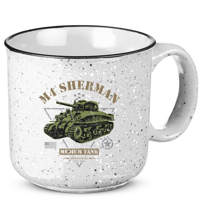 M4 Sherman Ww2 Tank 15oz Campfire Ceramic Mug