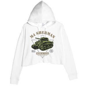 M4 Sherman Ww2 Tank Crop Fleece Hoodie