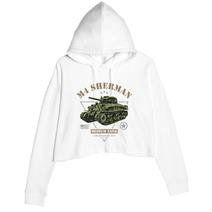M4 Sherman Ww2 Tank Crop Fleece Hoodie