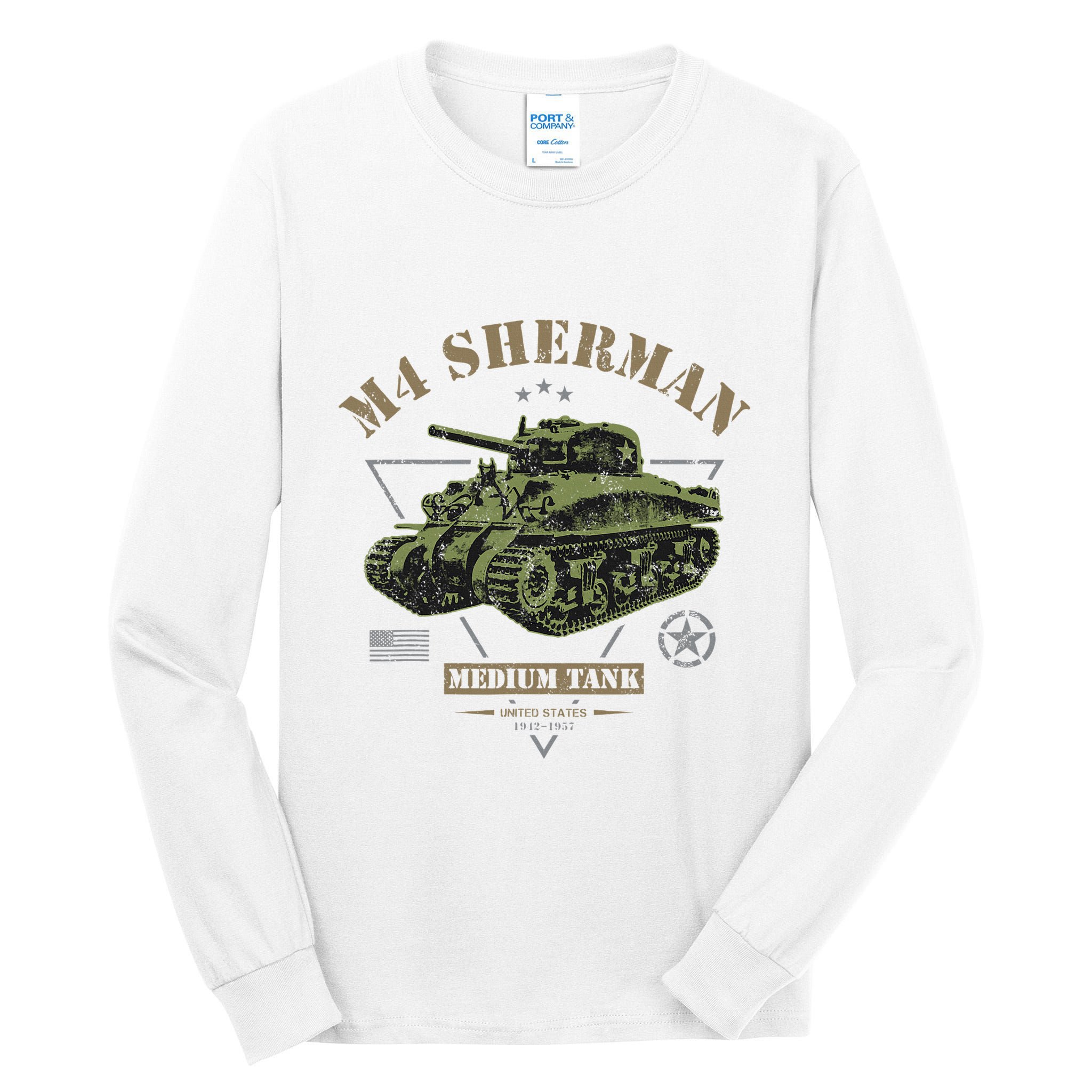 M4 Sherman Ww2 Tank Tall Long Sleeve T-Shirt