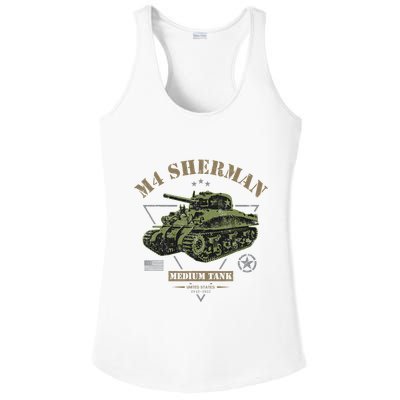 M4 Sherman Ww2 Tank Ladies PosiCharge Competitor Racerback Tank
