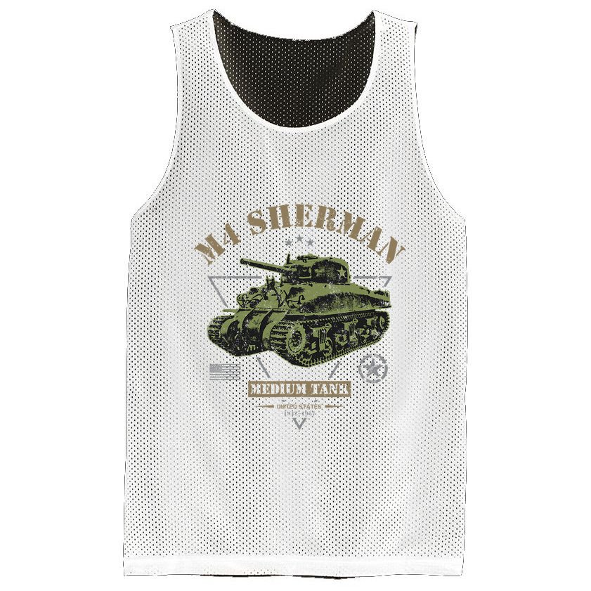M4 Sherman Ww2 Tank Mesh Reversible Basketball Jersey Tank