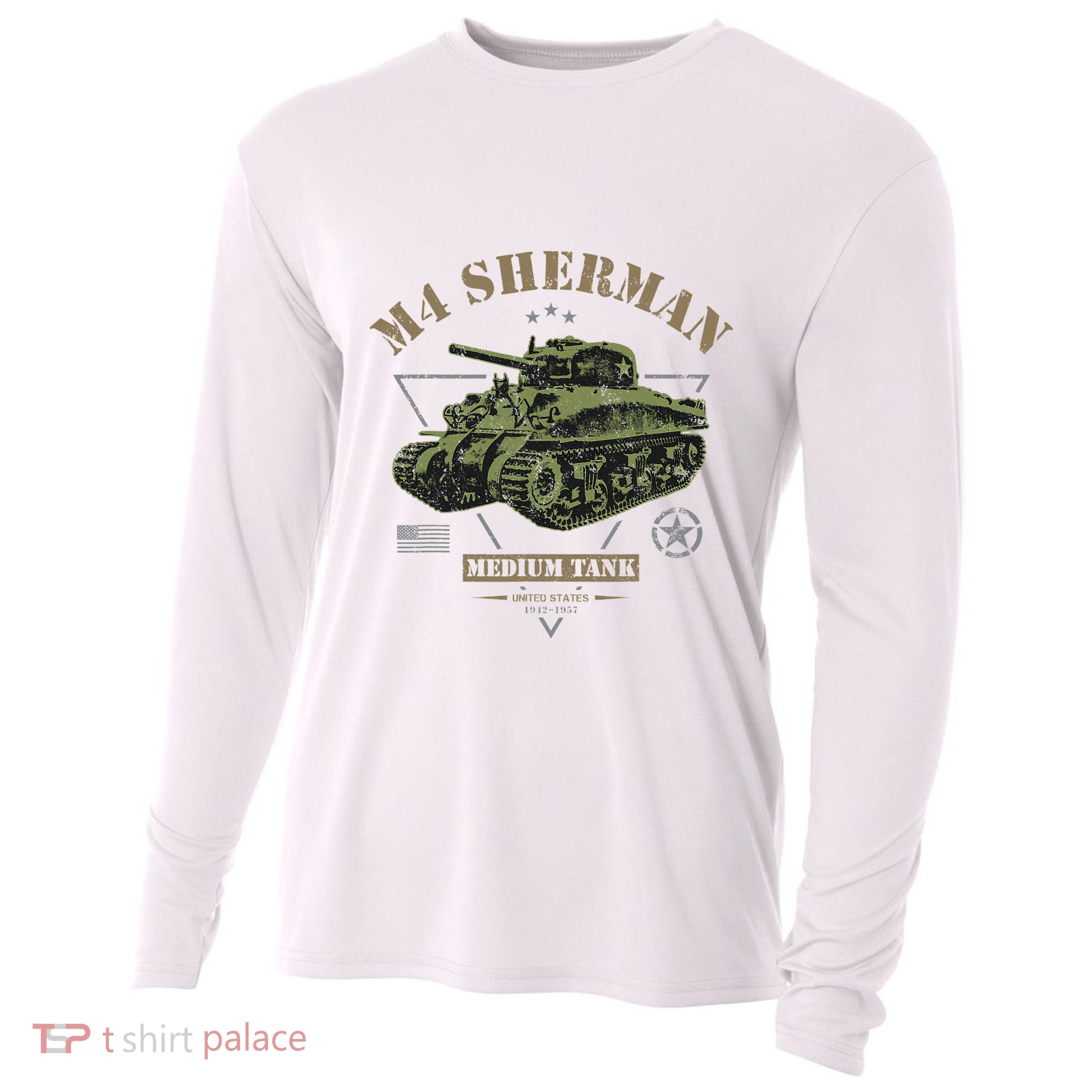 M4 Sherman Ww2 Tank Cooling Performance Long Sleeve Crew