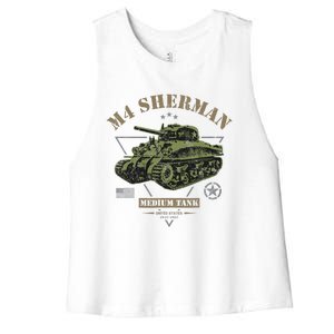 M4 Sherman Ww2 Tank Women's Racerback Cropped Tank