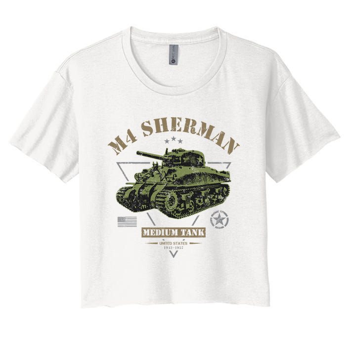 M4 Sherman Ww2 Tank Women's Crop Top Tee