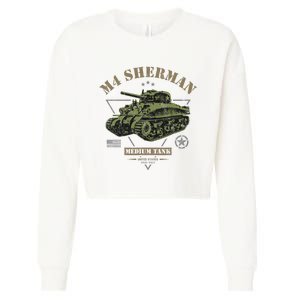 M4 Sherman Ww2 Tank Cropped Pullover Crew