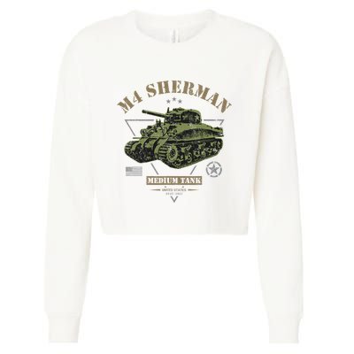 M4 Sherman Ww2 Tank Cropped Pullover Crew