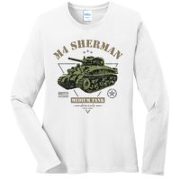 M4 Sherman Ww2 Tank Ladies Long Sleeve Shirt