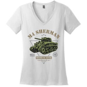 M4 Sherman Ww2 Tank Women's V-Neck T-Shirt