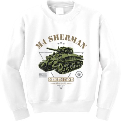 M4 Sherman Ww2 Tank Kids Sweatshirt