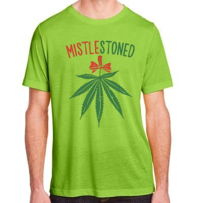 Mistlestoned Shirts Weed Stoner Christmas Gift Marijuana 420 Adult ChromaSoft Performance T-Shirt