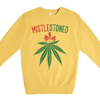 Mistlestoned Shirts Weed Stoner Christmas Gift Marijuana 420 Premium Crewneck Sweatshirt