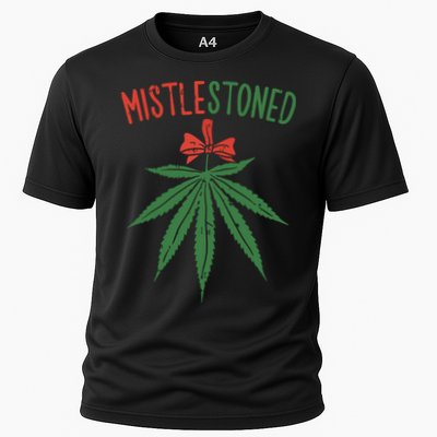 Mistlestoned Shirts Weed Stoner Christmas Gift Marijuana 420 Performance Shirt