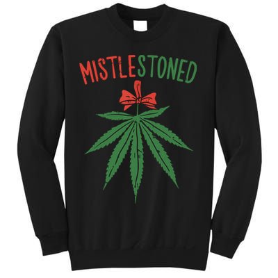 Mistlestoned Shirts Weed Stoner Christmas Gift Marijuana 420 Sweatshirt