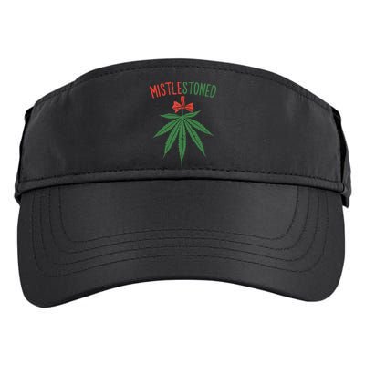 Mistlestoned Shirts Weed Stoner Christmas Gift Marijuana 420 Adult Drive Performance Visor