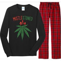 Mistlestoned Shirts Weed Stoner Christmas Gift Marijuana 420 Long Sleeve Pajama Set