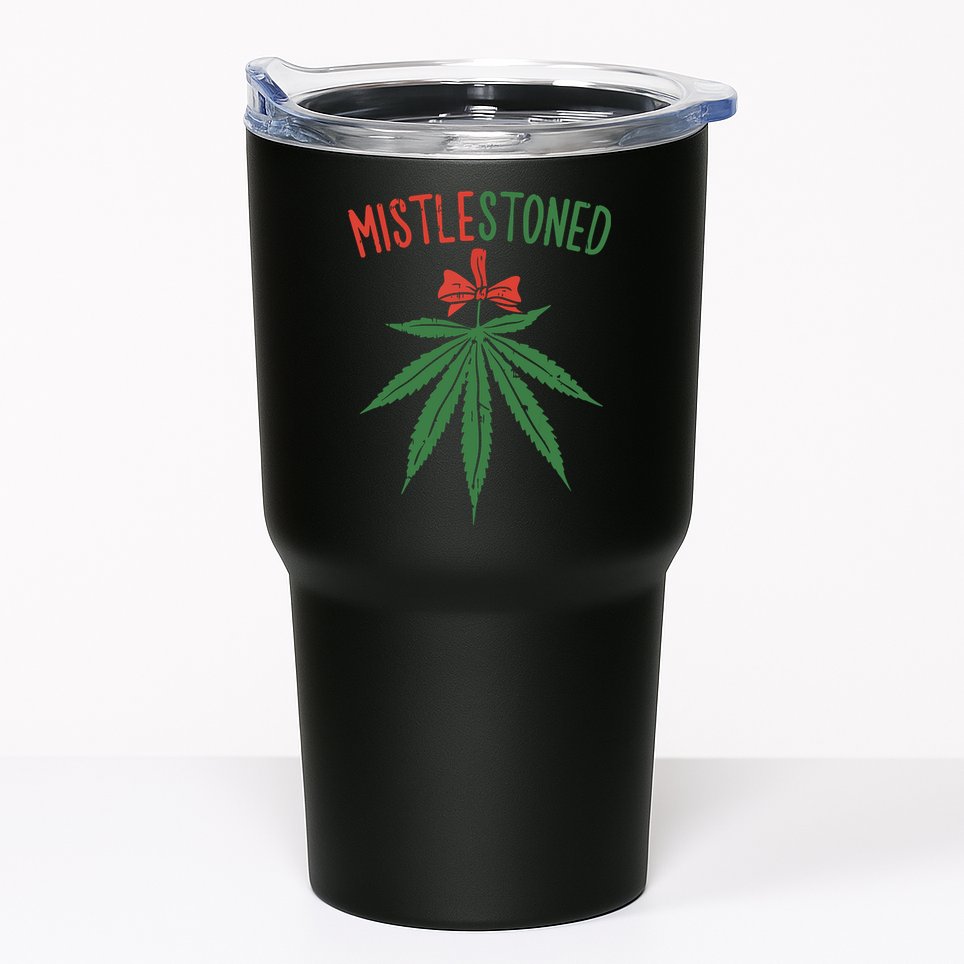 Mistlestoned Shirts Weed Stoner Christmas Gift Marijuana 420 Tumbler