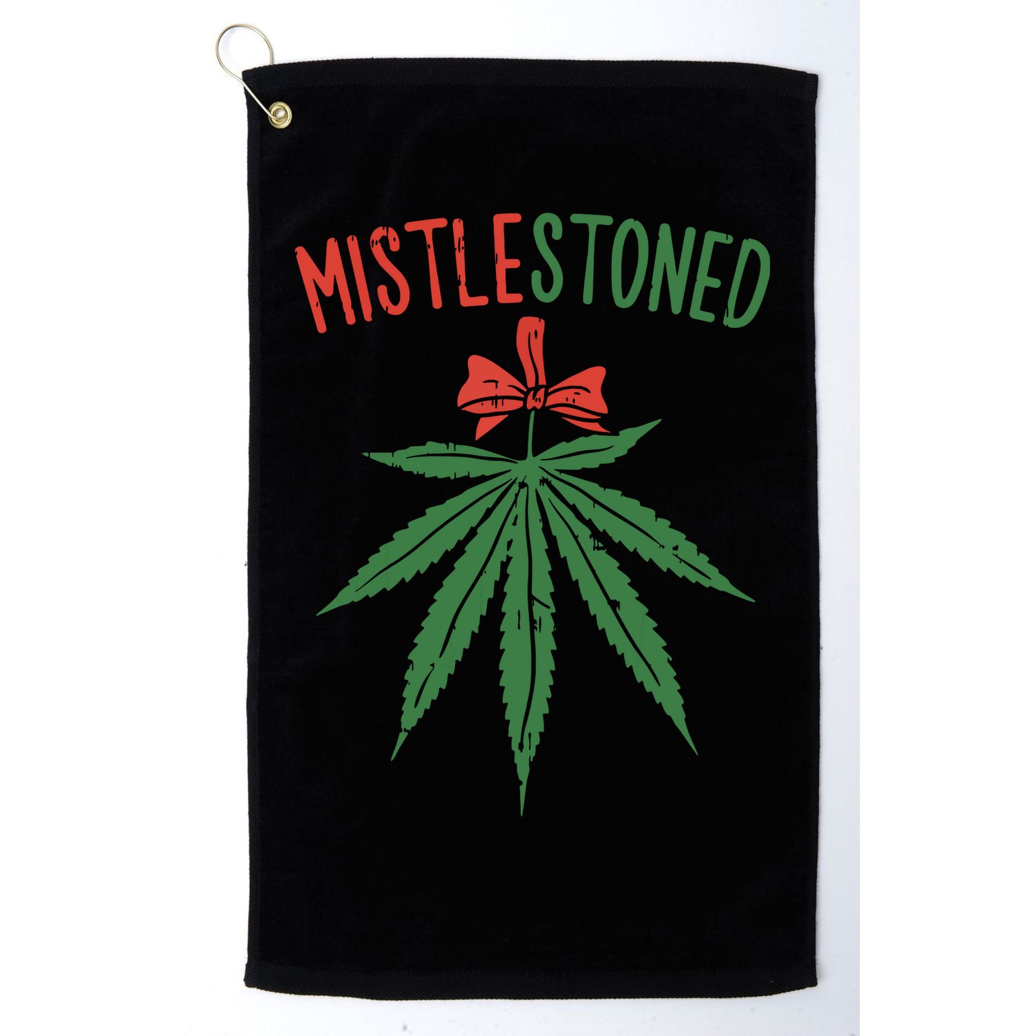 Mistlestoned Shirts Weed Stoner Christmas Gift Marijuana 420 Golf Towel