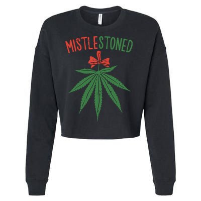 Mistlestoned Shirts Weed Stoner Christmas Gift Marijuana 420 Cropped Pullover Crew