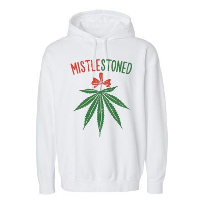 Mistlestoned Shirts Weed Stoner Christmas Gift Marijuana 420 Garment-Dyed Fleece Hoodie