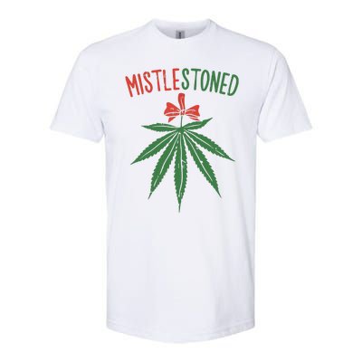 Mistlestoned Shirts Weed Stoner Christmas Gift Marijuana 420 Softstyle® CVC T-Shirt