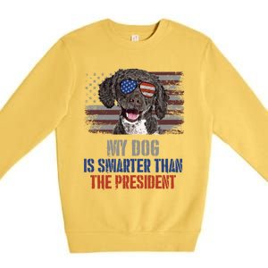 My Spanish Water Dog Smarter Than President Gift Premium Crewneck Sweatshirt