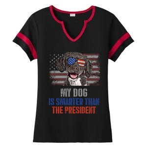 My Spanish Water Dog Smarter Than President Gift Ladies Halftime Notch Neck Tee