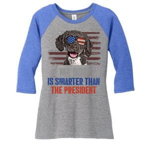 My Spanish Water Dog Smarter Than President Gift Women's Tri-Blend 3/4-Sleeve Raglan Shirt