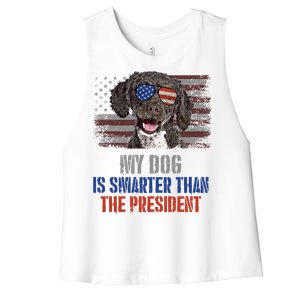 My Spanish Water Dog Smarter Than President Gift Women's Racerback Cropped Tank