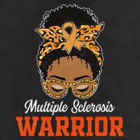 Multiple Sclerosis Warrior Messy Bun Ms Orange Ribbon Garment-Dyed Fleece Hoodie