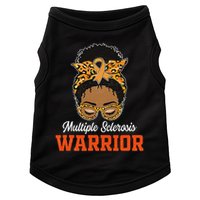 Multiple Sclerosis Warrior Messy Bun Ms Orange Ribbon Doggie Tank