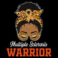 Multiple Sclerosis Warrior Messy Bun Ms Orange Ribbon Performance Shirt