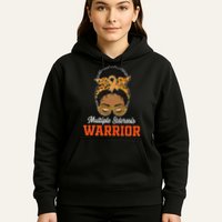 Multiple Sclerosis Warrior Messy Bun Ms Orange Ribbon Hoodie